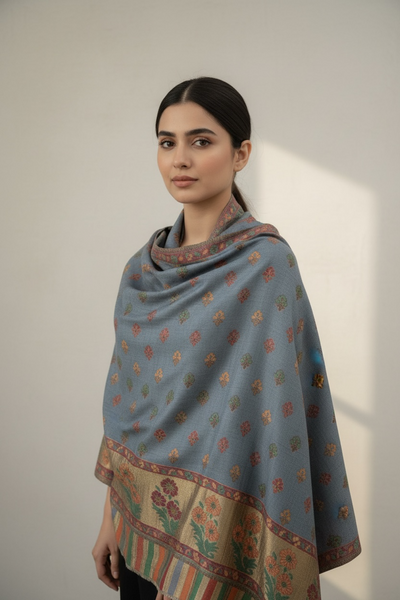 Supereme toosh kani boti with moonlight palla shawl