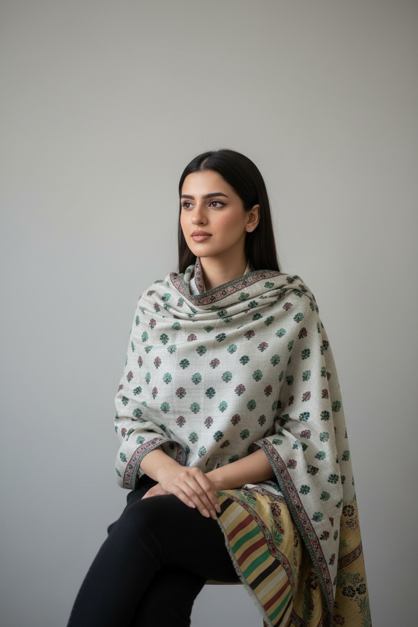 Supereme toosh kani boti with moonlight palla shawl