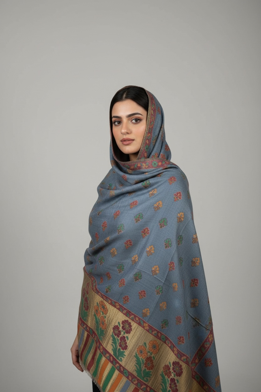 Supereme toosh kani boti with moonlight palla shawl