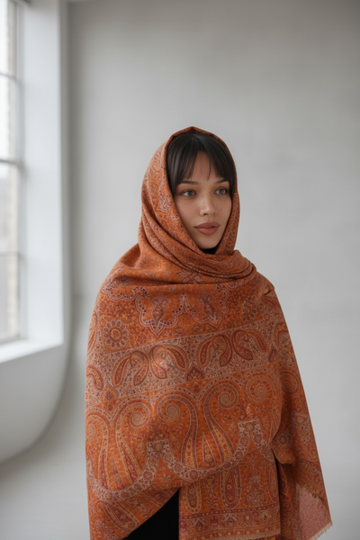 Naranji Rani kani shawl -Reverisable
