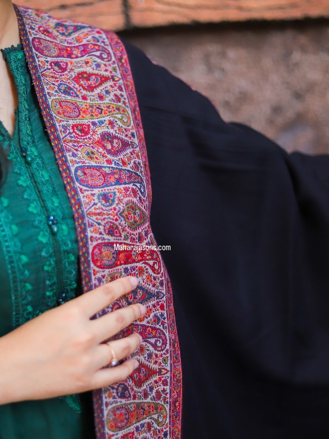 Pashmina-kani Border Shawl