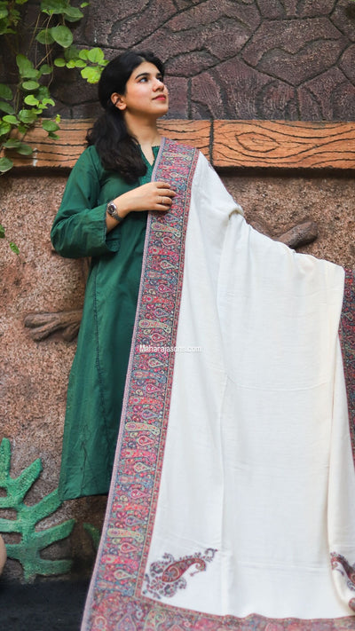 Pashmina-kani Border Shawl