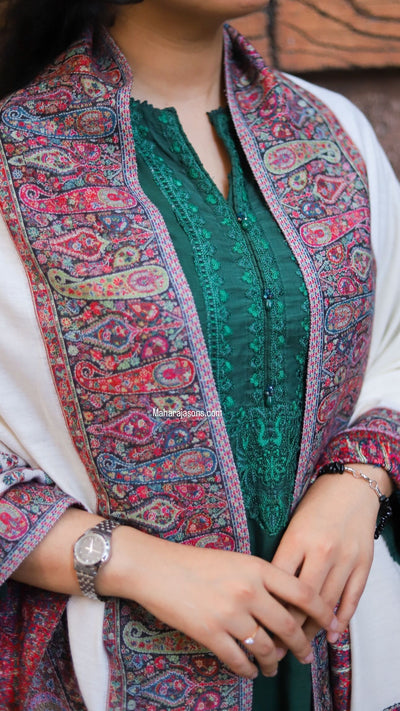 Pashmina-kani Border Shawl