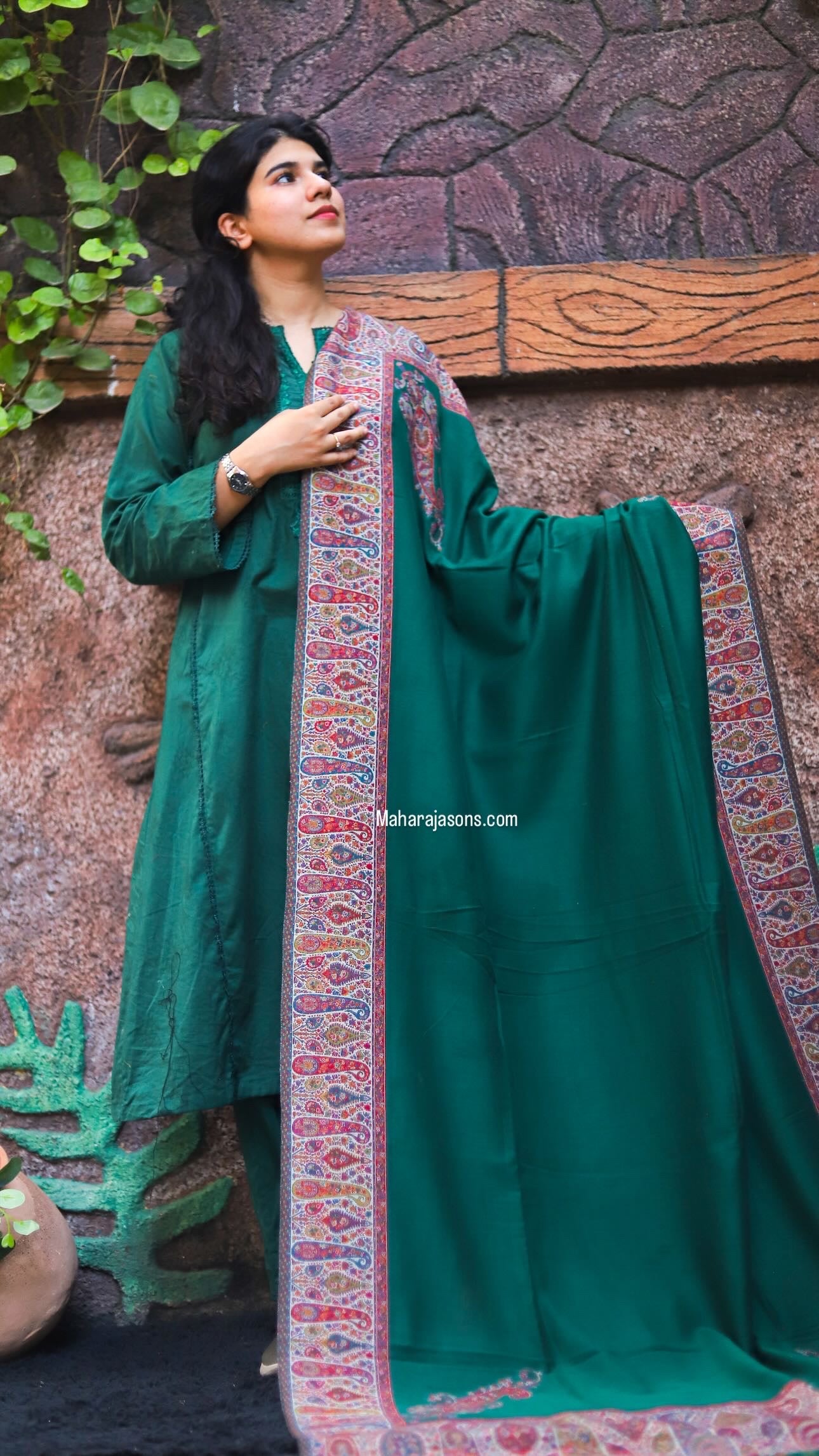 Pashmina-kani Border Shawl