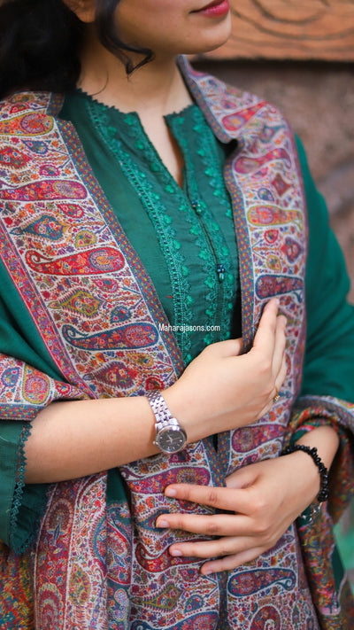Pashmina-kani Border Shawl